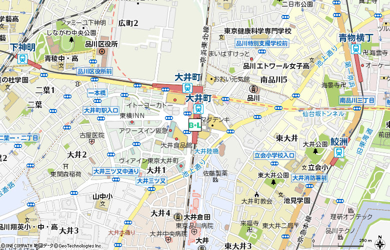 アイシティアトレ大井町店付近の地図
